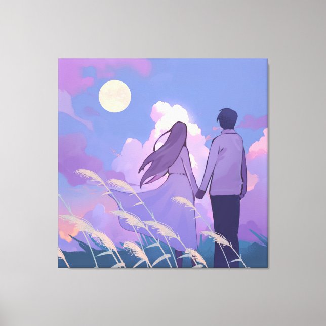Lienzo Compañía a la luz de la luna (Anverso)