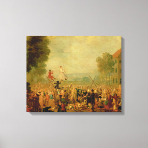 Lienzo Compañía de actores que se realizan en una cuerd