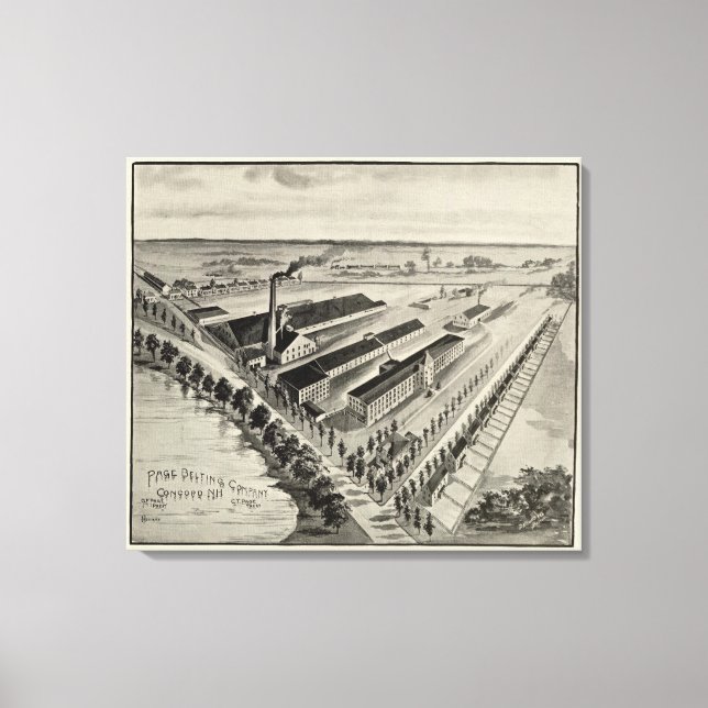 Lienzo Compañía de Cinturón de Páginas, Concord, NH (Anverso)