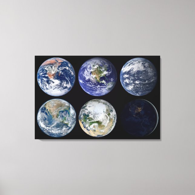 Lienzo Comparación De Imágenes De Vistas Icónicas Del Pla (Anverso)