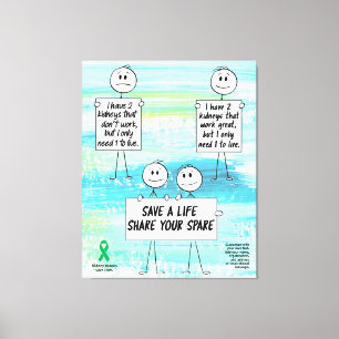 Lienzo Comparte tu ahorro como donante vital de riñón