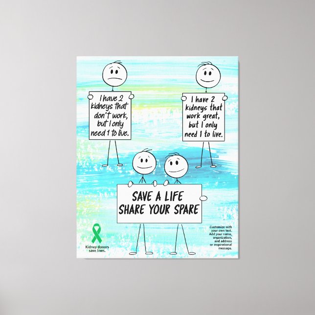 Lienzo Comparte tu ahorro como donante vital de riñón (Anverso)
