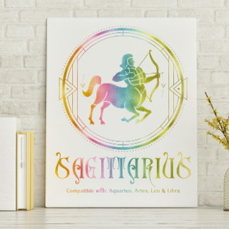 Lienzo Compatibilidad Sagittarius Diseñada