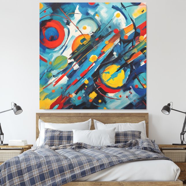 Lienzo Composición abstracta dinámica Colisión celestial (Insitu(Dormitorio))