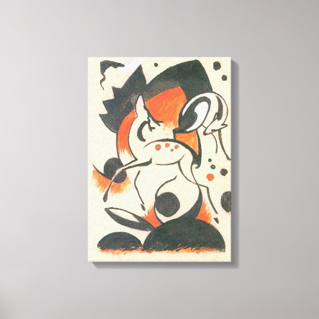 Lienzo Composición con dos ciervos de Franz Marc (Anverso)