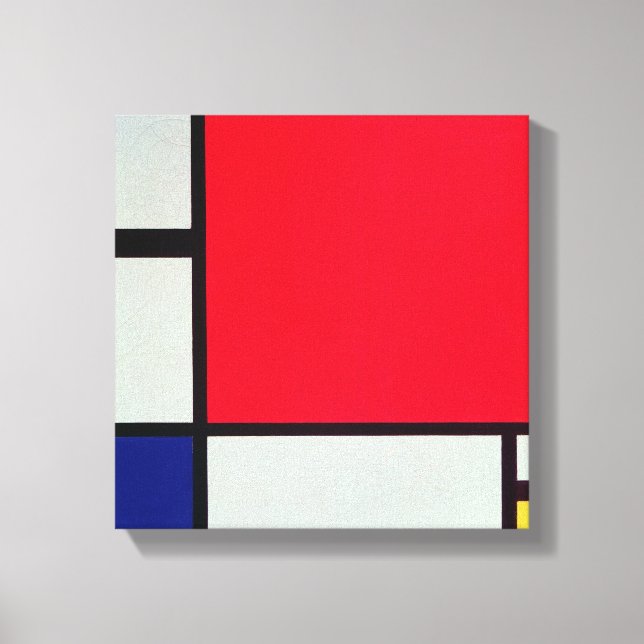 Lienzo Composición con rojo, azul y amarillo (Anverso)