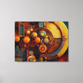 Lienzo Composición de Orbe Mecánico Steampunk