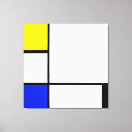 LIENZO COMPOSICIÓN MONDRIANA CON AMARILLO, AZUL, NEGRO 19