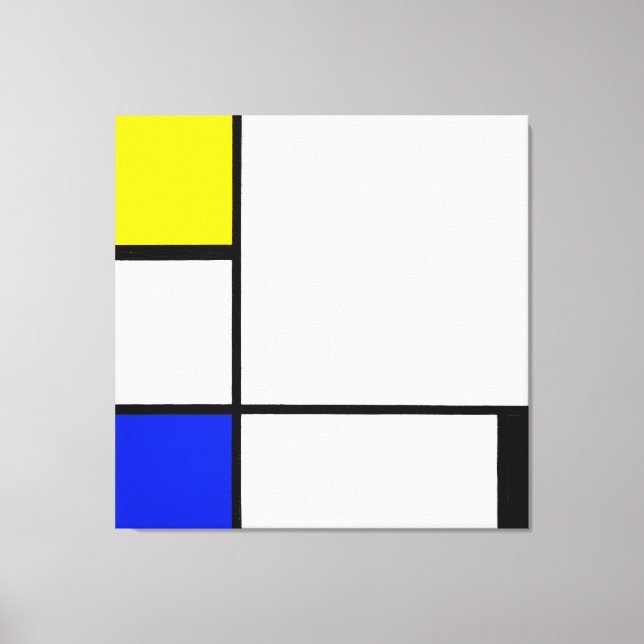 LIENZO COMPOSICIÓN MONDRIANA CON AMARILLO, AZUL, NEGRO 19 (Anverso)