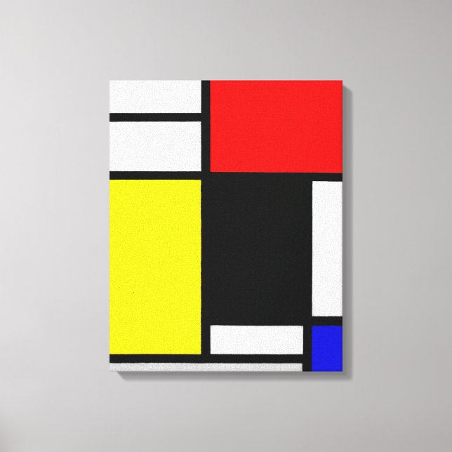 LIENZO COMPOSICIÓN MONDRIANA CON ROJO, AMARILLO, NEGRO 19 (Anverso)