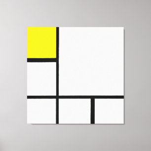 Lienzo COMPOSICIÓN MONDRIANA Nº I con el avión amarillo 1