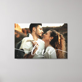 Lienzo Compromiso con guiones de amor Foto con nombres