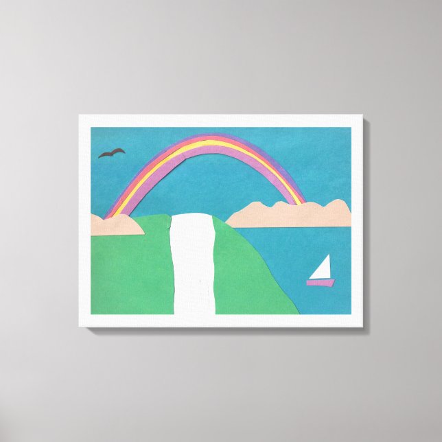 Lienzo con arcoiris y cascada (Anverso)