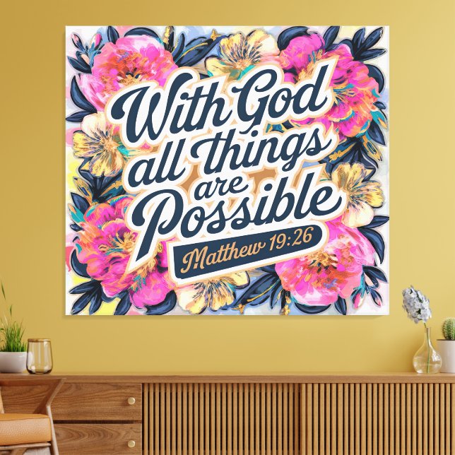 Lienzo Con Dios todas las cosas son posibles (Insitu (Sala de estar))
