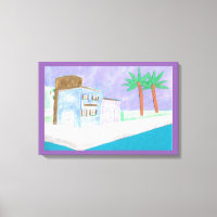 Lienzo con escena caribeña