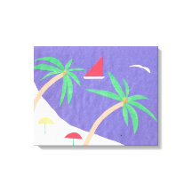 Lienzo con escena de playa