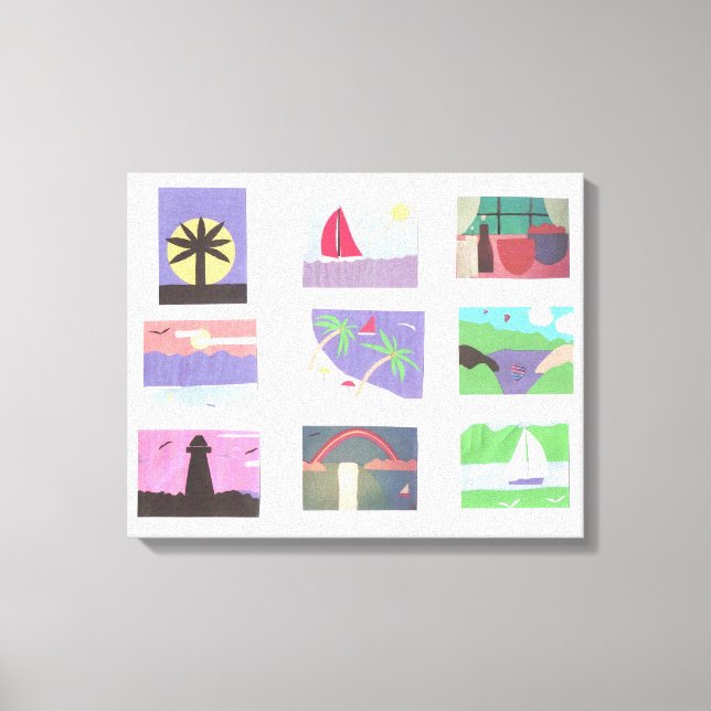 Lienzo con escenas coloridas (Anverso)