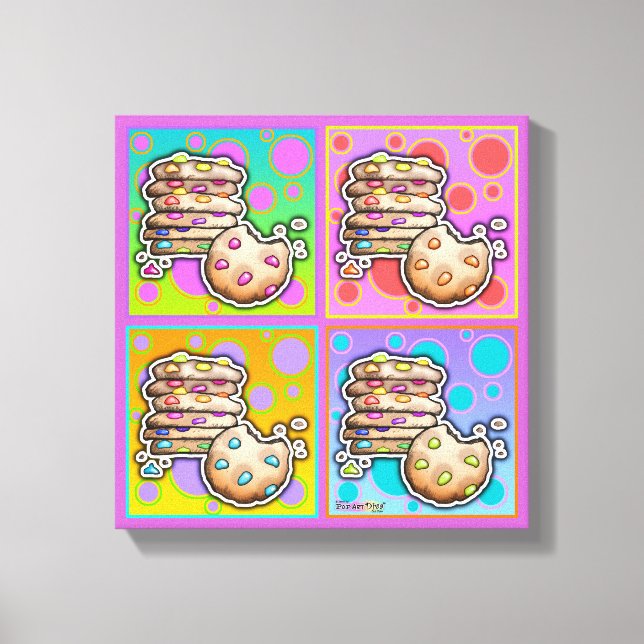 Lienzo con Galletas de Pop Art enmarcado (Anverso)