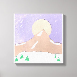 Lienzo con la montaña nevada