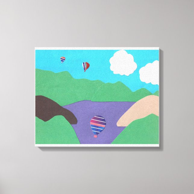 Lienzo con la montaña y la escena del lago (Anverso)