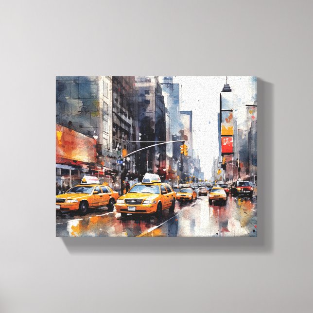 Lienzo con Nueva York, paisaje pintado. (Anverso)