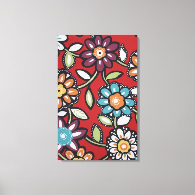 lienzo con poder de flores pintado a mano (Anverso)