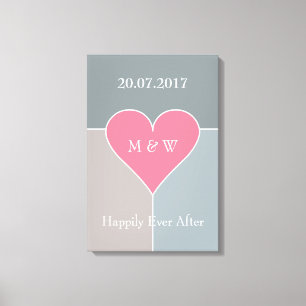 Lienzo con texto personalizado de patrón de corazó