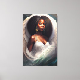 Lienzo Con tu escritura angelical afroamericana