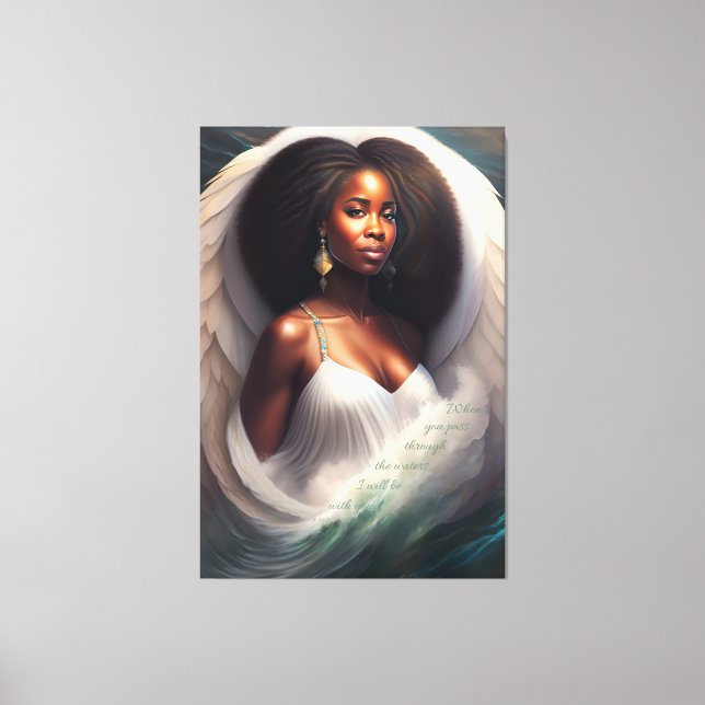 Lienzo Con tu escritura angelical afroamericana (Anverso)