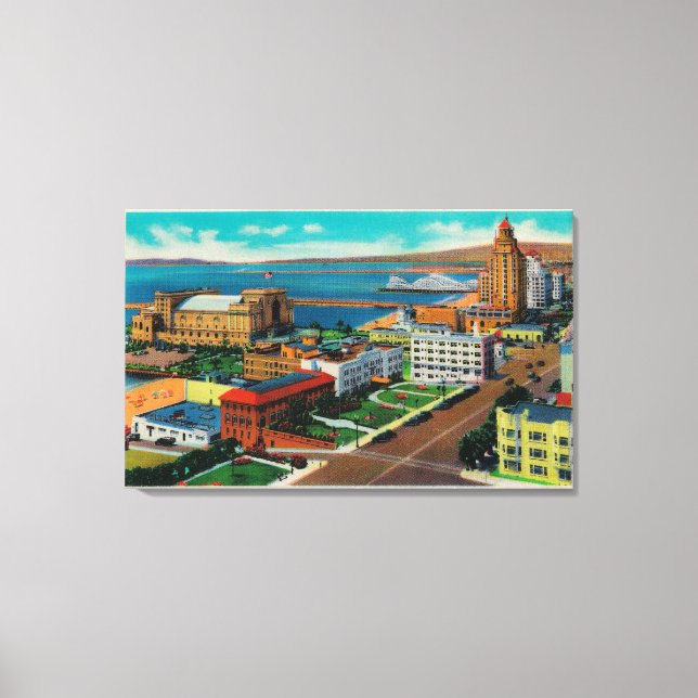 Lienzo Con vistas a la avenida Ocean, mostrando el Audito (Anverso)