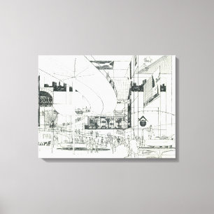 Lienzo Concepto aéreo de la aguja del espacio que dibuja