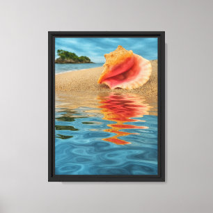 Lienzo Conch Shell Reflection Beach