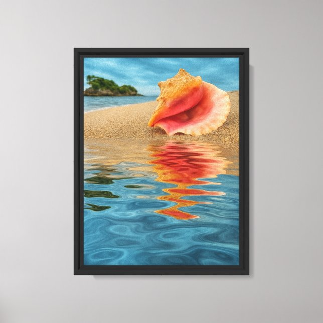 Lienzo Conch Shell Reflection Beach (Anverso)