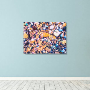 Lienzo conchas marinas y guijarros