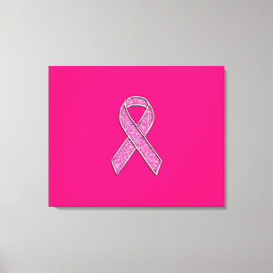 Lienzo Conciencia de la cinta rosa con el estilo Purpurin