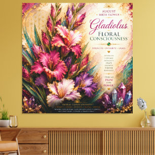 Lienzo Conciencia Floral Gladiolo de Agosto Extra Grande