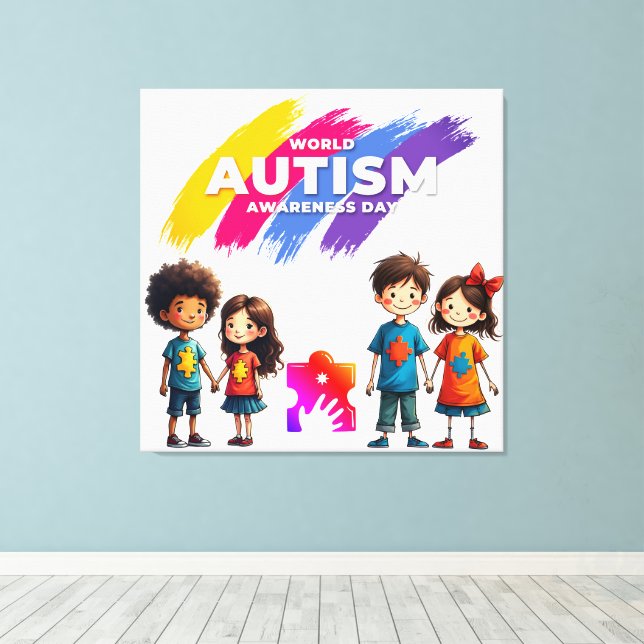 Lienzo Conciencia sobre el Autismo (Insitu (piso de madera))