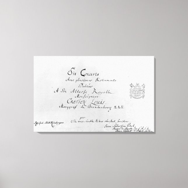 Lienzo Conciertos de Brandeburgo, 1721 (Anverso)