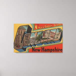 Lienzo Concord, New Hampshire - Escenas de letras grandes