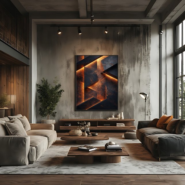 Lienzo Concreto abstracto naranja oscuro futurista (Subido por el creador)