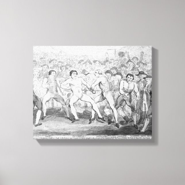 Lienzo Concurso de boxeo entre Thomas Futrell y John (Anverso)