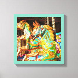 Lienzo Concurso de carrusel de caballos pintado de cerezo