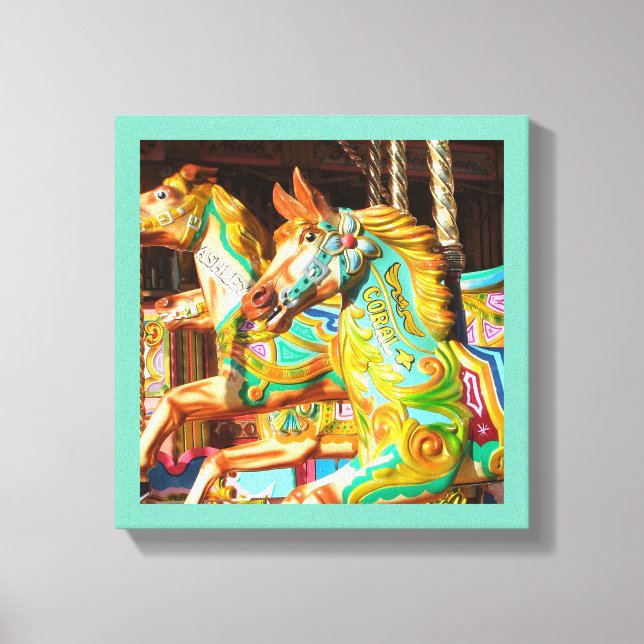 Lienzo Concurso de carrusel de caballos pintado de cerezo (Anverso)