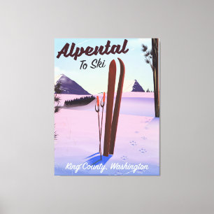 Lienzo Condado de Alpental King, afiche de Washington