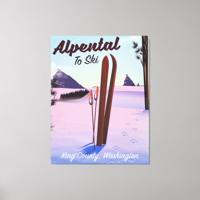 Lienzo Condado de Alpental King, afiche de Washington (Anverso)