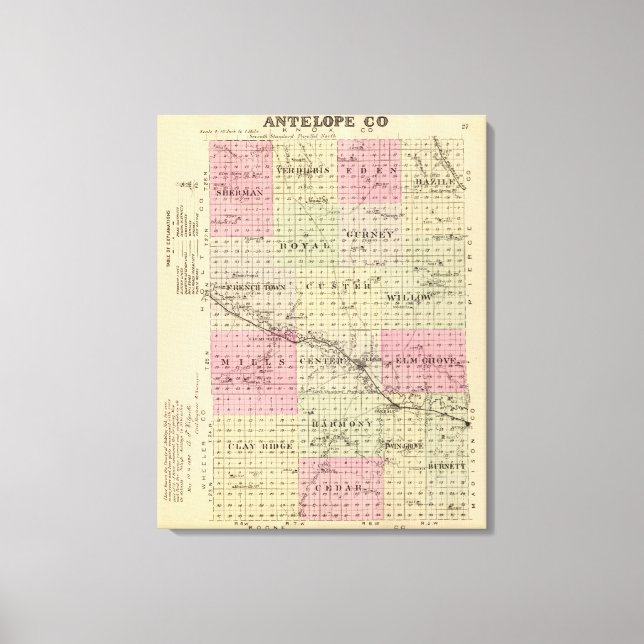 Lienzo Condado de Antelope, Nebraska (Anverso)