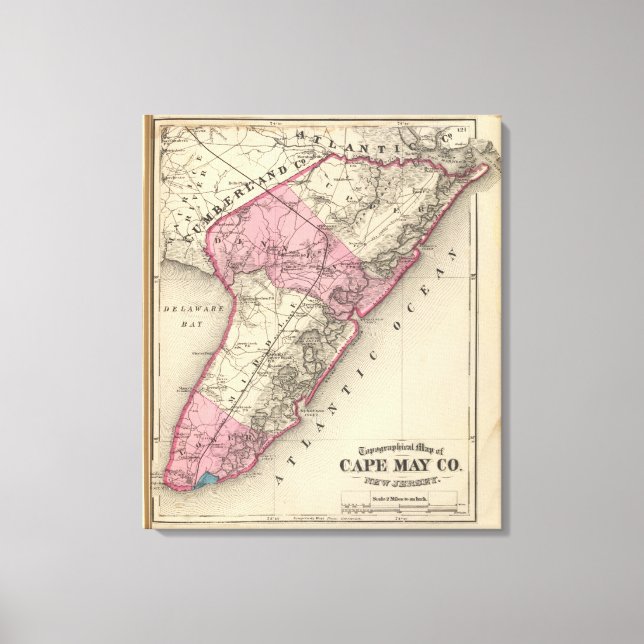 Lienzo Condado de Cape May, NJ (Anverso)