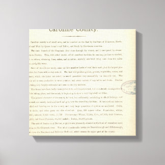 Lienzo Condado de Caroline, página de texto