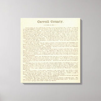 Lienzo Condado de Carroll de la página de texto