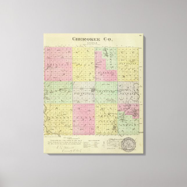 Lienzo Condado de Cherokee, Kansas (Anverso)